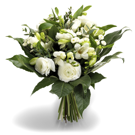 Sympathie boeket witte bloemen ( UB 902 )